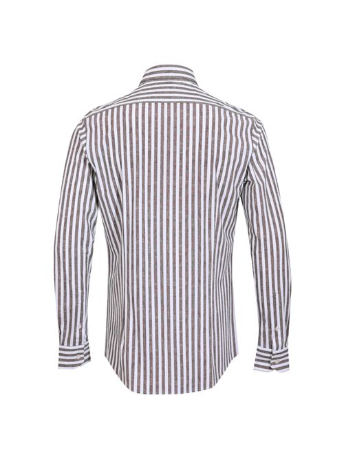 Camicia a righe in lino Brown Archivium Be Uptated | AR24ST22CA NES03 LINEN700